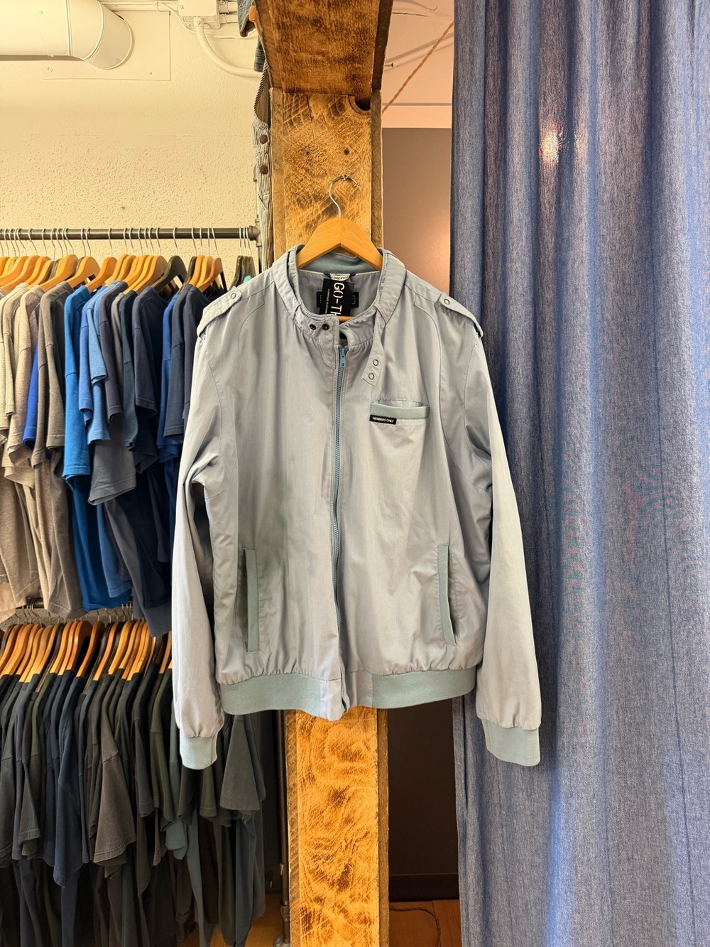 Vintage members only blue zip up sweater
